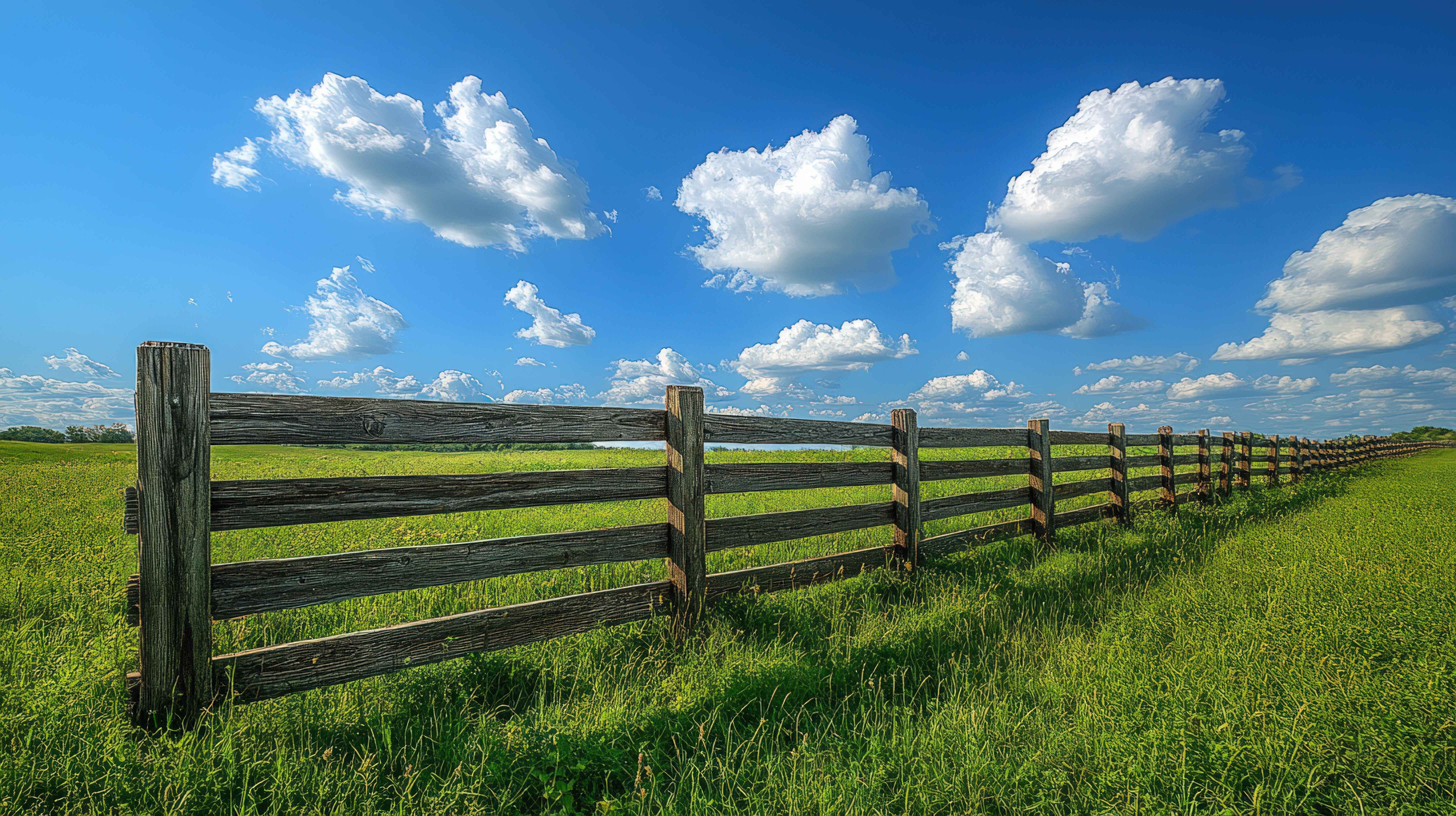 Strong agricultural fencing surrounding farmland and livestock for security and protection