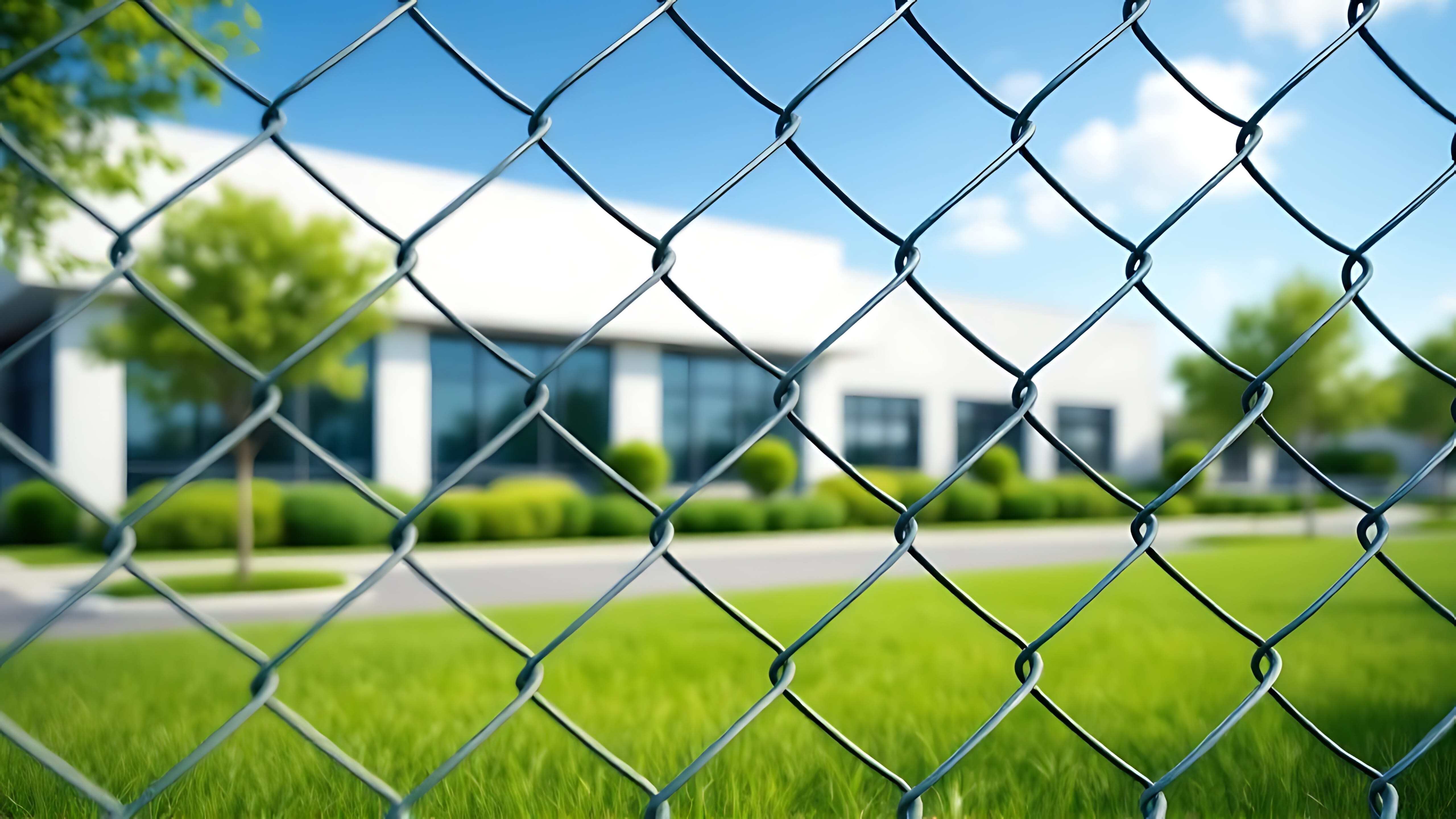 Commercial property with custom aluminum and chain link fencing